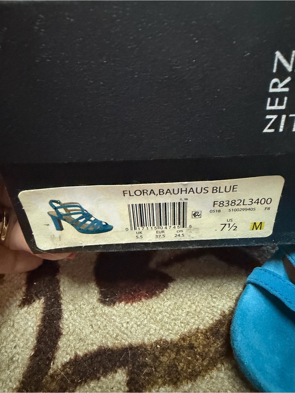 NaturalizerSuede Blue Women's Strappy Heels, 7.5